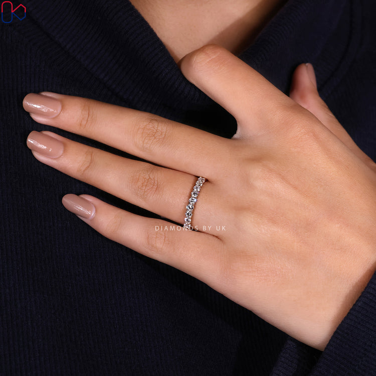 Round diamond band with full eternity style and handmade.