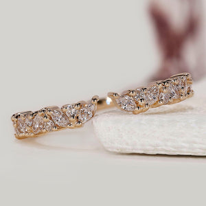 Open Gap Diamond Wedding Band In Yellow Gold