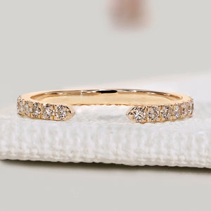 Open Gap Round Diamond Wedding Band