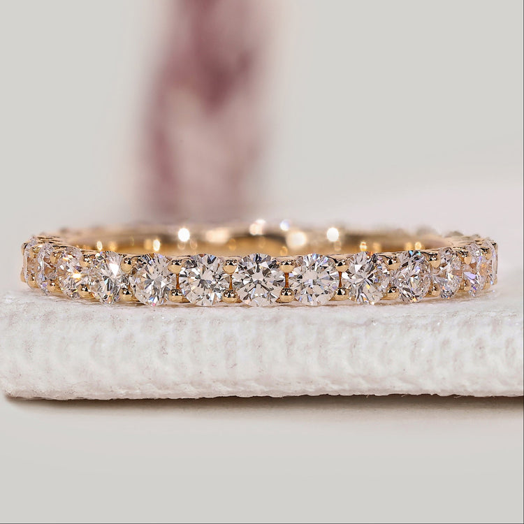 Eternity Round Diamond Wedding Band with Prong Setting