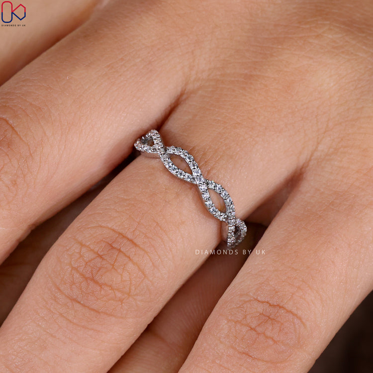 Prong set band with lab grown diamond for a clean, secure fit.
