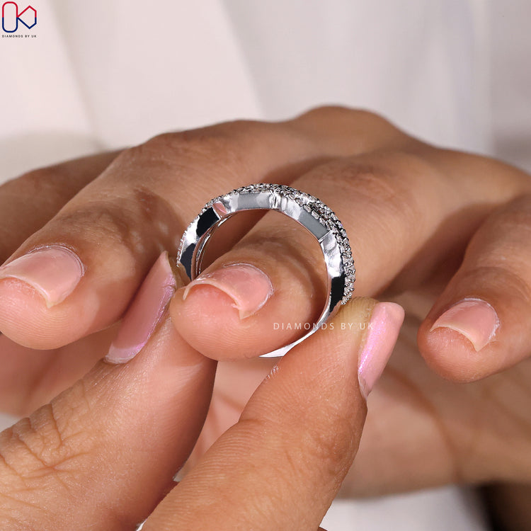 Diamondsbyuk wedding band crafted as a white gold wedding band.
