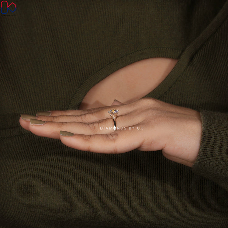 Diamond engagement ring with handmade jewellery.
