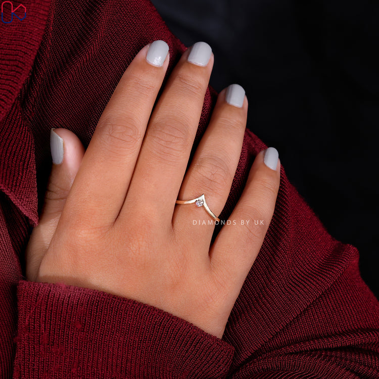 Lab Grown Diamond Chevron Wedding Band offering sustainability and sparkle
