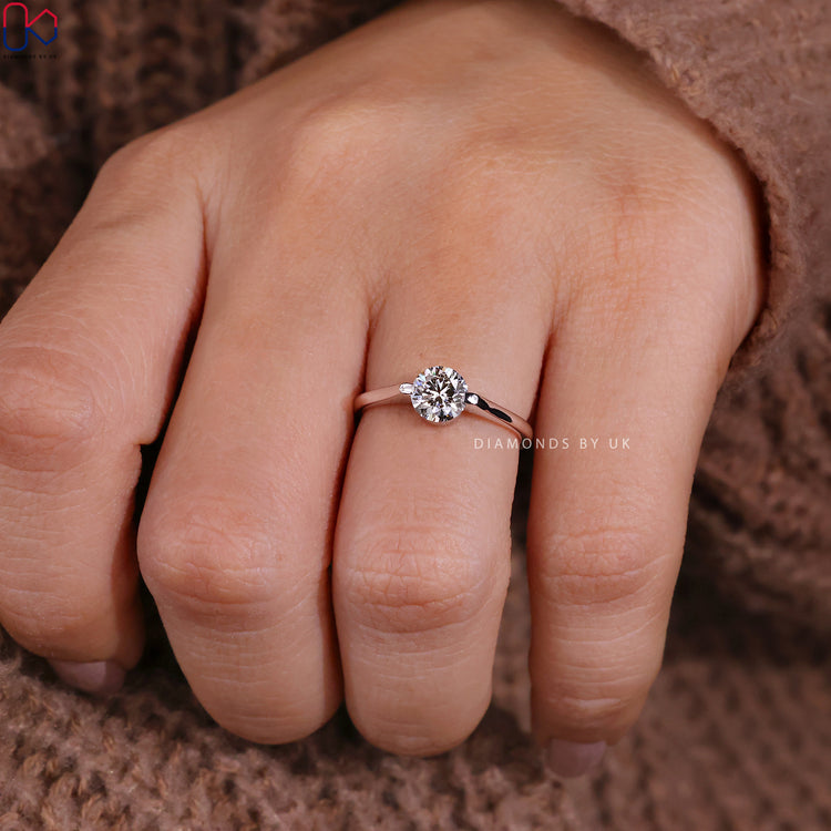 Unique engagement ring with a Lab Grown Diamond.
