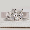 Toi et Moi ring with radiant and pear cut diamonds.
