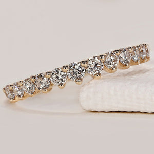 Round Cut Lab Grown Half Eternity Band