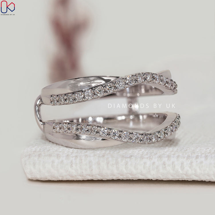 Lab grown diamond enhancer wedding band handmade.