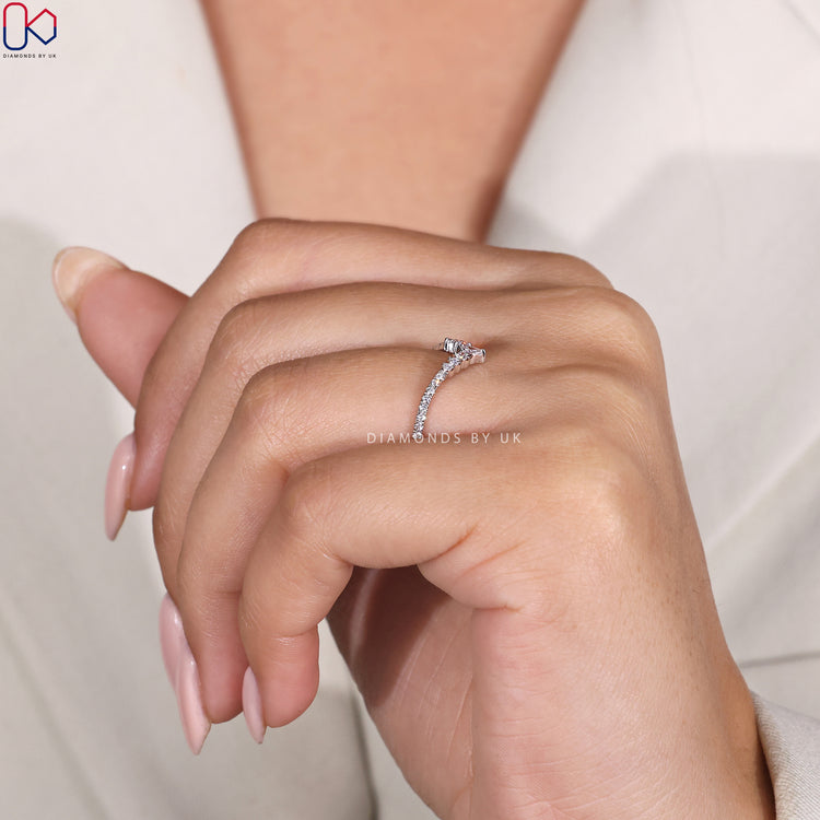 Tiara Style Pear And Round Cut Wedding Band
