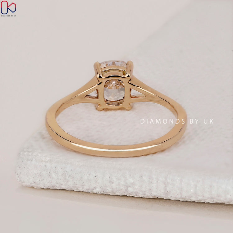 IGI Certified cushion cut solitaire diamond ring.