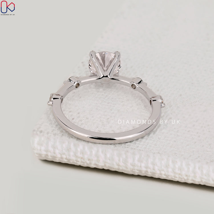 IGI Certified round diamond engagement ring.