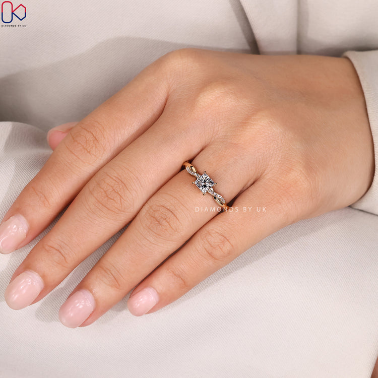 Handmade princess cut ring by Diamondsbyuk.