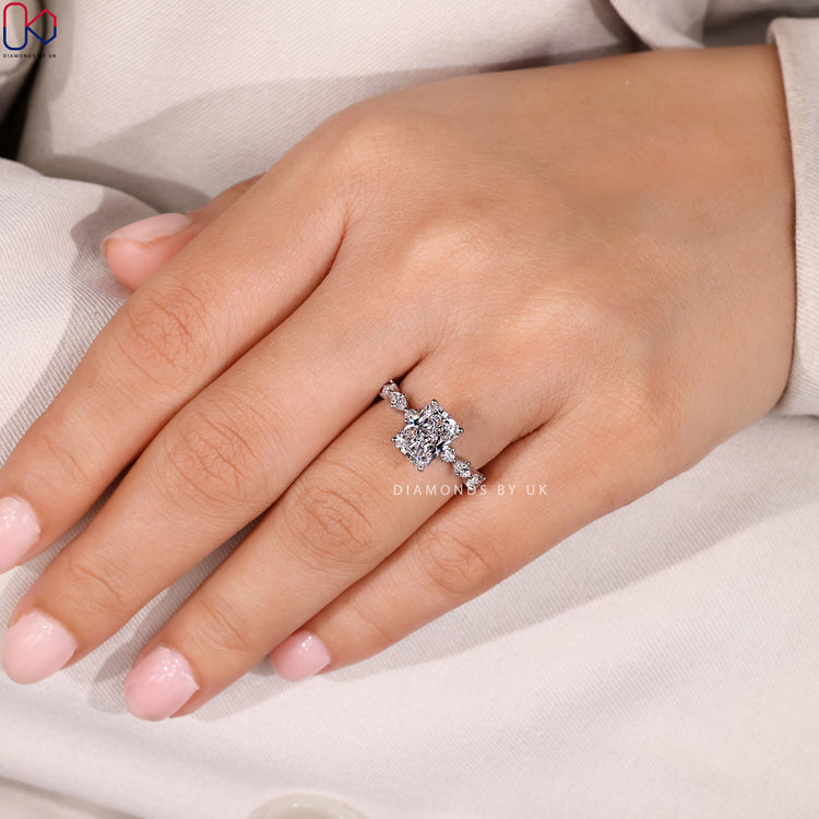 Handmade radiant cut ring by Diamondsbyuk.