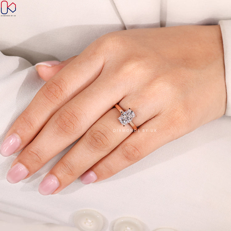 Handmade cushion cut ring by Diamondsbyuk.
