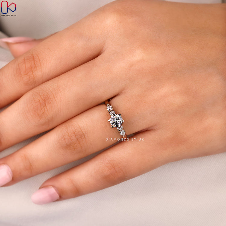 Handmade round cut diamond ring by Diamondsbyuk.
