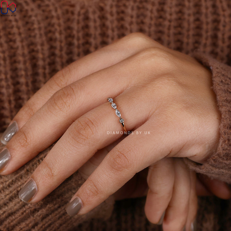 Diamondsbyuk marquise and round diamond band handmade.

