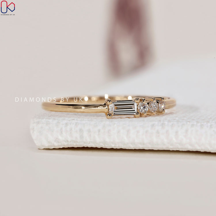 Handmade band with intricate craftsmanship and unique diamond arrangements
