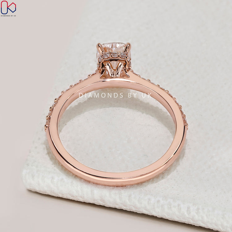 IGI Certified cushion cut diamond ring design.