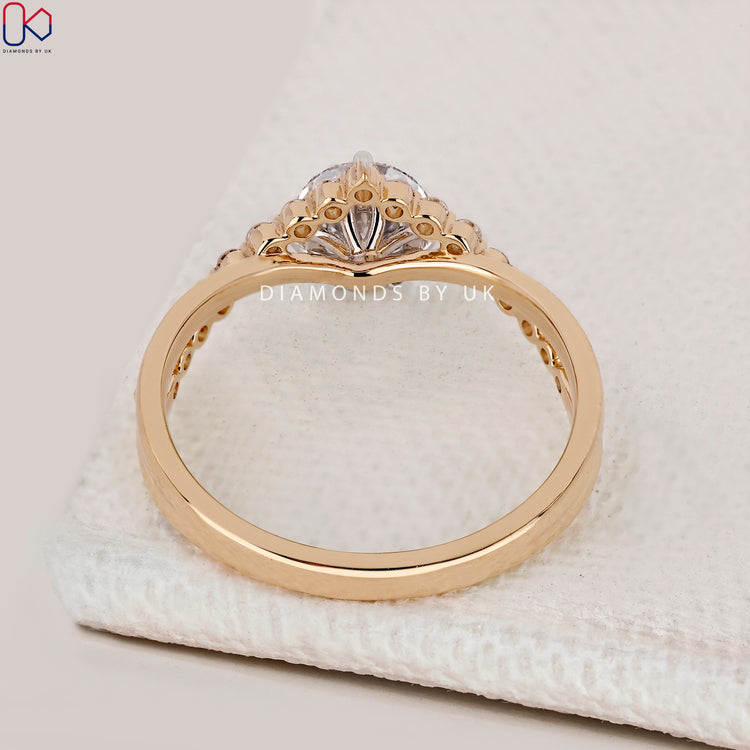 IGI Certified hidden halo diamond ring design.