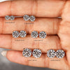 Lab grown round diamond studs with four prong setting.  