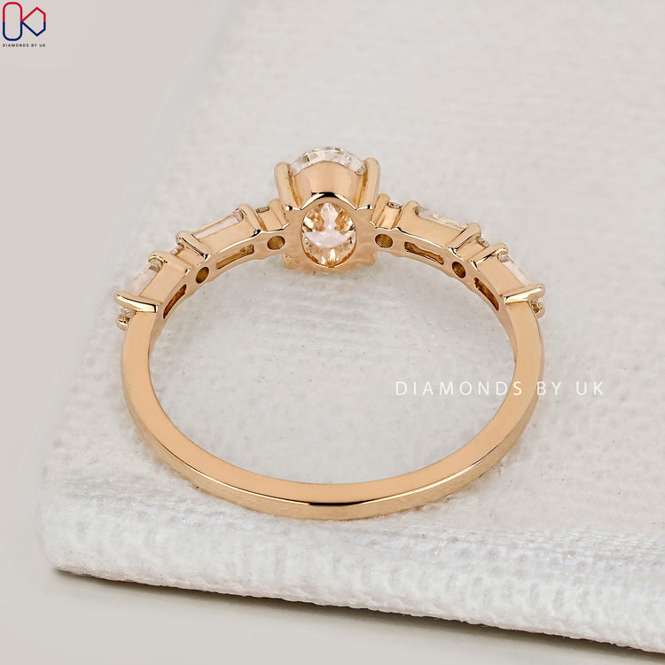 IGI Certified oval diamond engagement ring.
