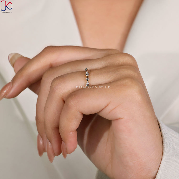 Round and marquise diamond Band by Diamondsbyuk.