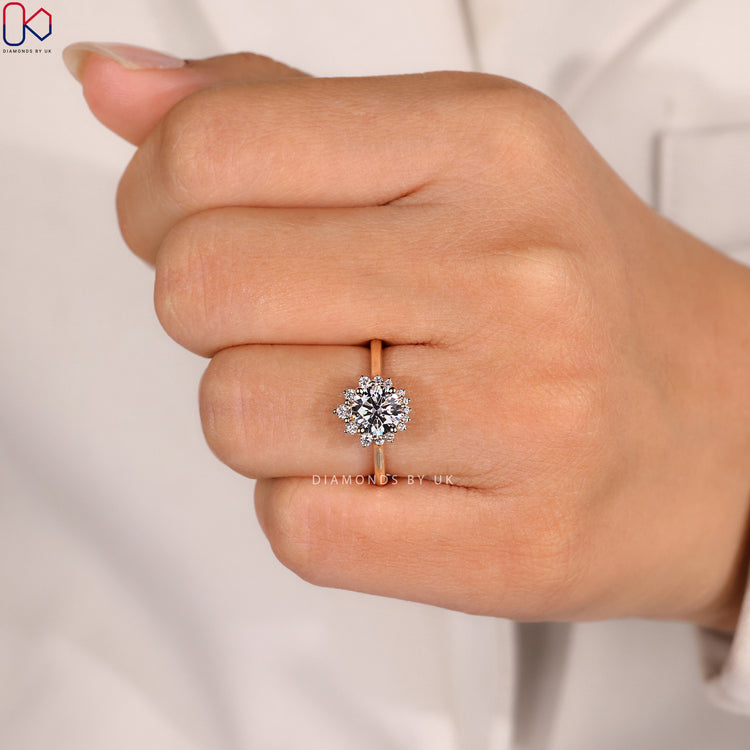 Cathedral round ring with secure four prong setting.
