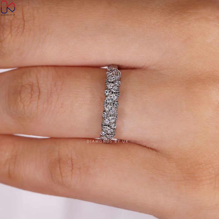 Half eternity round diamond band by Diamondsbyuk.