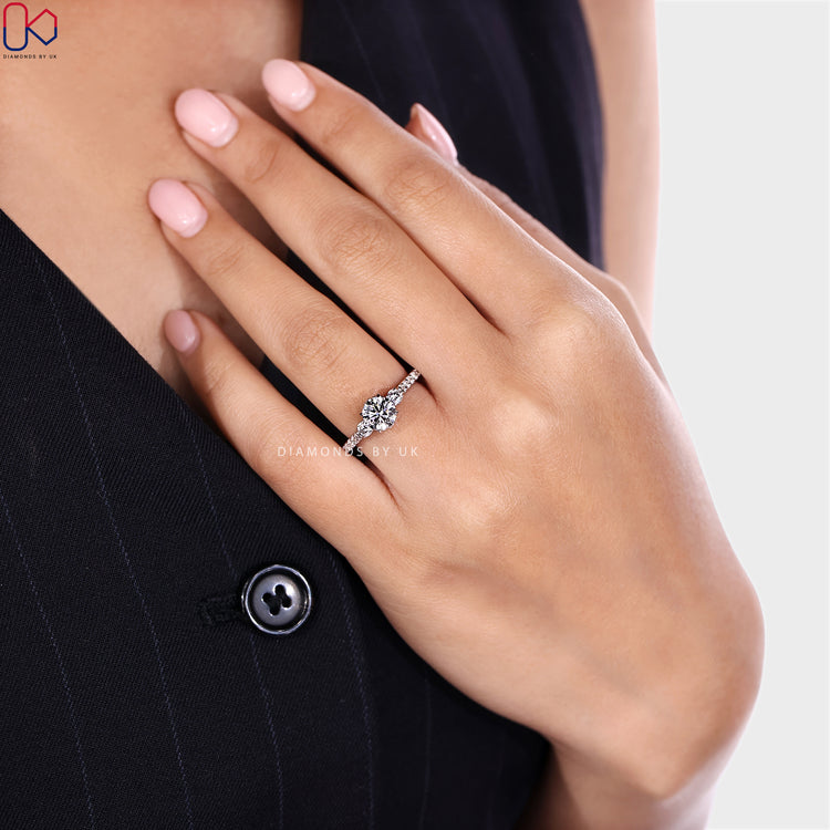 Handmade round diamond ring by Diamondsbyuk.