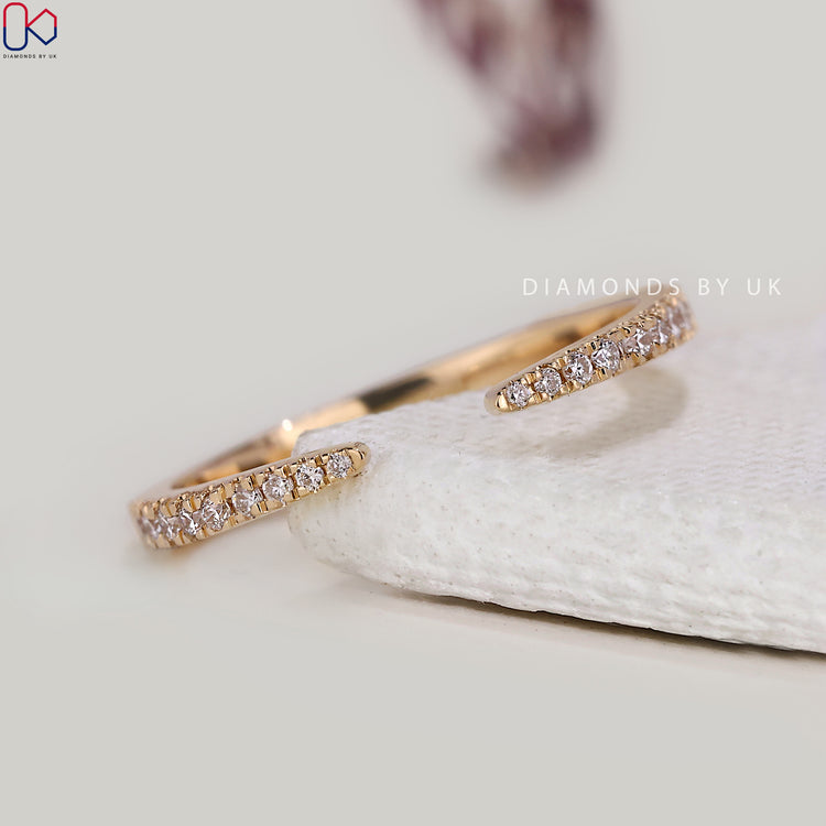 Round diamond open gap wedding band by Diamondsbyuk.