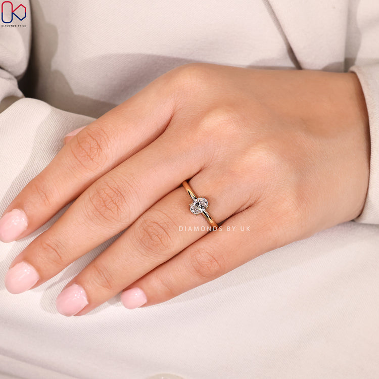Handmade oval diamond ring by Diamondsbyuk.