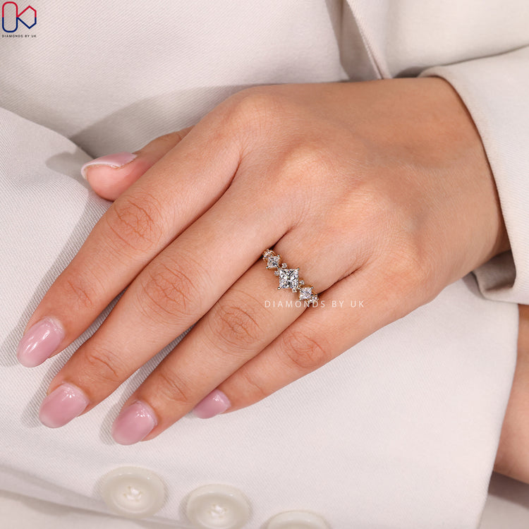 Handmade princess cut ring by Diamondsbyuk.