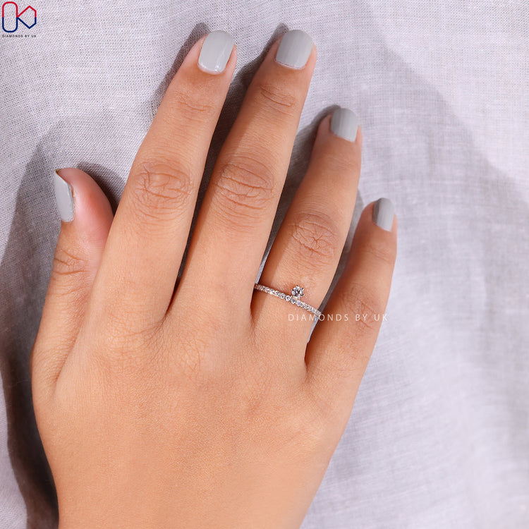 Handmade lab grown round diamond eternity band.
