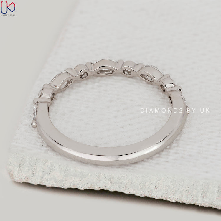 Lab grown marquise and round diamond band handmade.