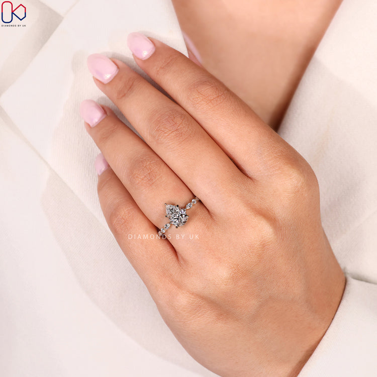 Handmade pear cut ring by Diamondsbyuk.