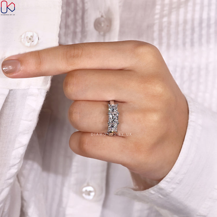 Handmade princess cut engagement ring design.