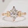 Nature Inspired Marquise Diamond Engagement Ring in Solitaire Style