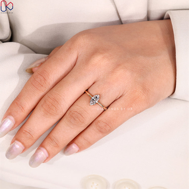 Handmade marquise cut ring by Diamondsbyuk.