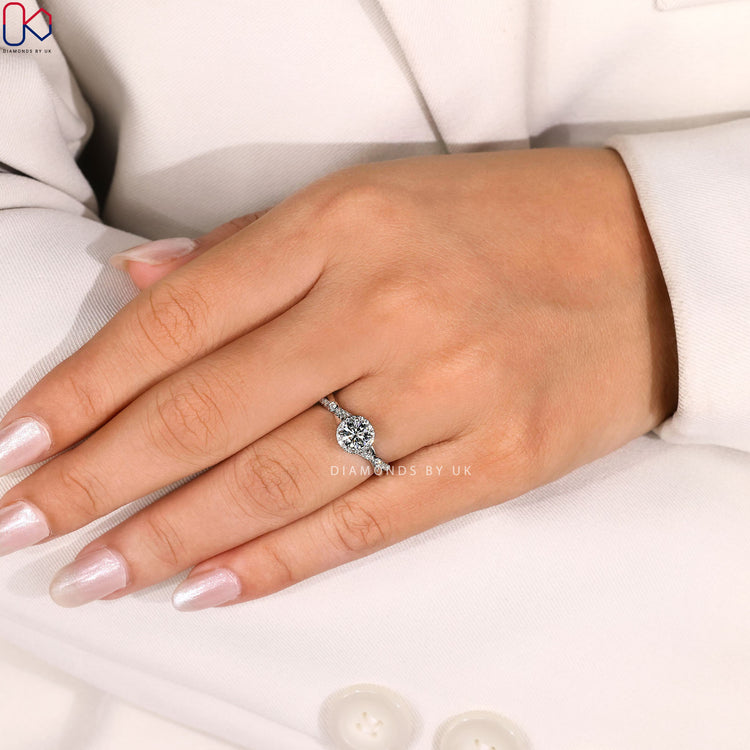 Handmade round cut ring by Diamondsbyuk.
