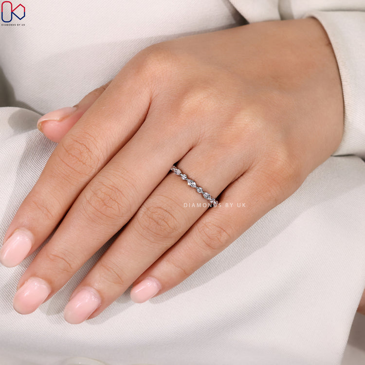 Full eternity lab grown diamond wedding band.

