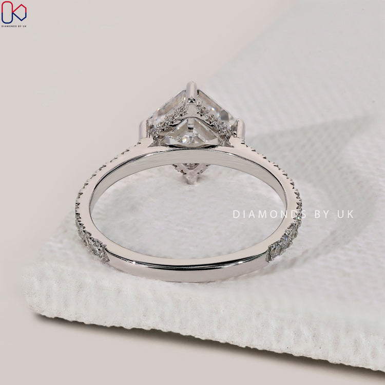 Fine handmade jewelry featuring a hidden halo engagement ring.
