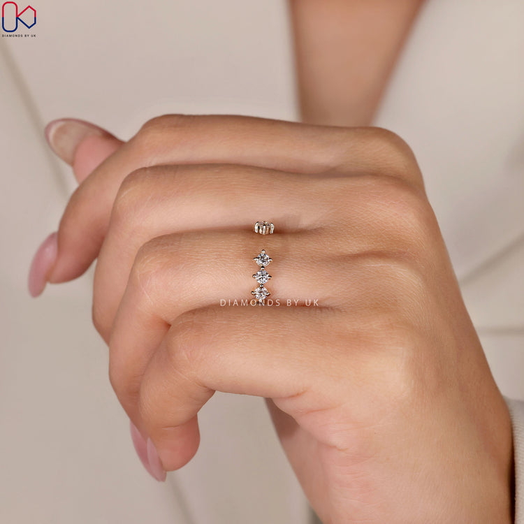 Lab grown round diamond wedding band handmade.
