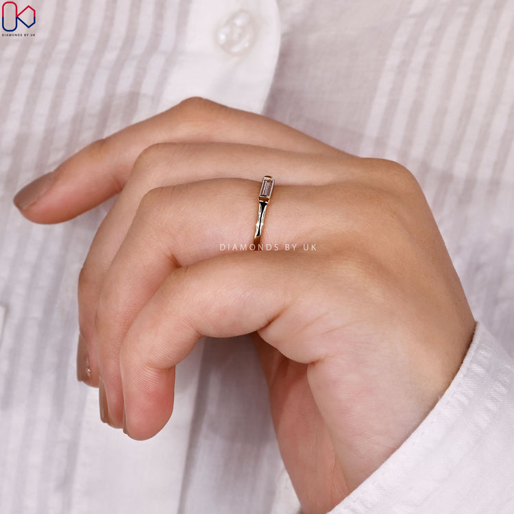 East to west baguette diamond band by Diamondsbyuk.