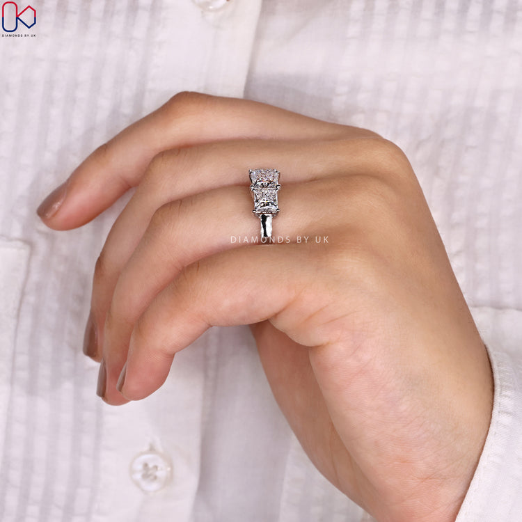 Princess cut ring by Diamondsbyuk, handmade.
