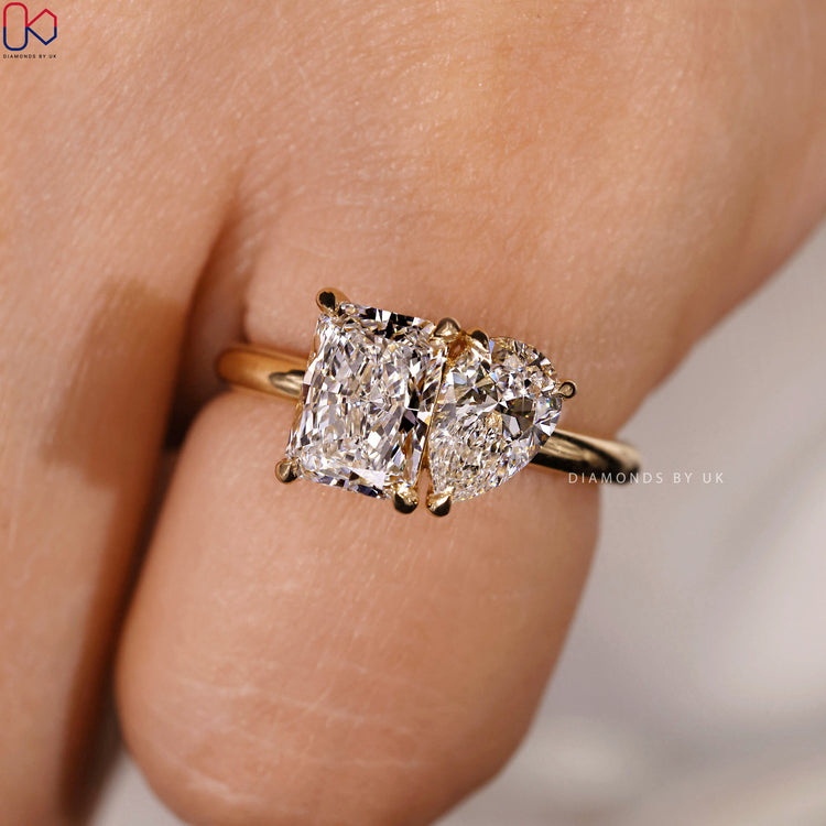 Handmade Toi et Moi ring by Diamondsbyuk.