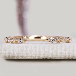 Marquise and Round Open Gap Diamond Wedding Band
