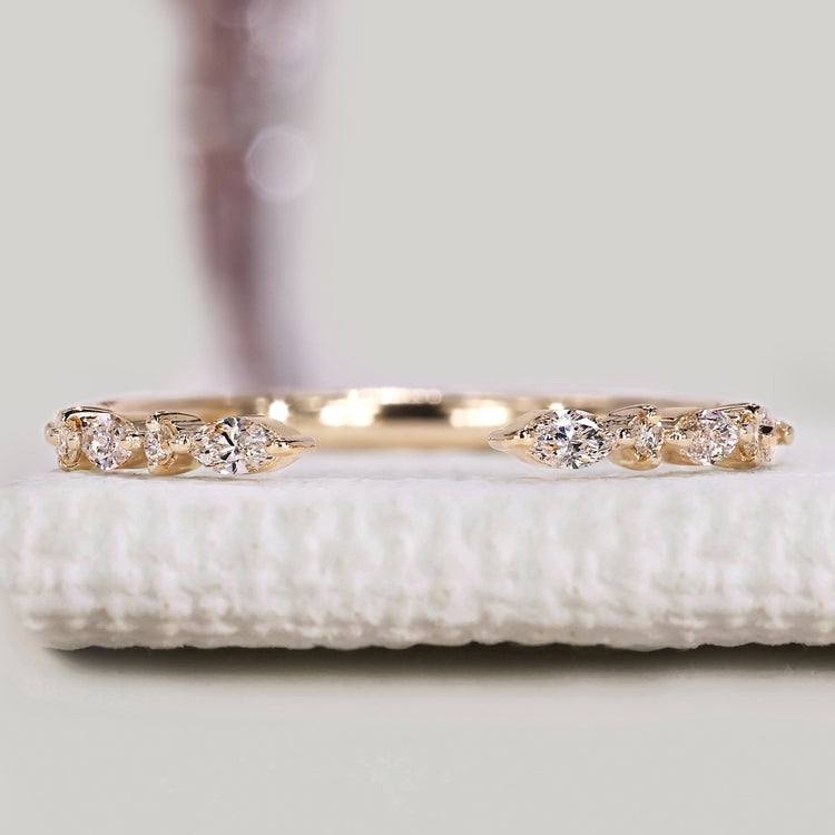 open gap diamond wedding band​