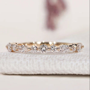 Lab Grown Diamond Wedding Band - Marquise & Round Diamond