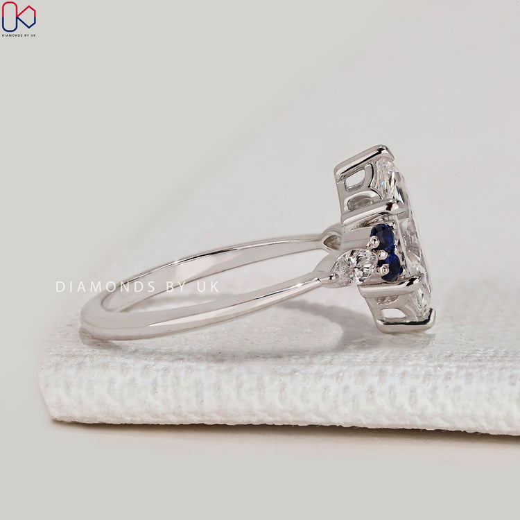 Marquise lab grown diamond ring with muse setting.
