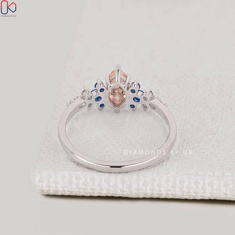 Handmade marquise ring with muse setting